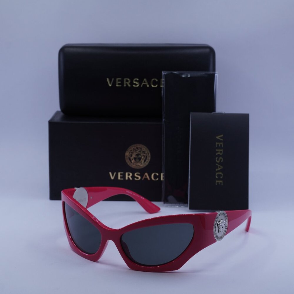Versace VE4450 541787 Cat Eye Sunglasses – Pink/Dark Grey